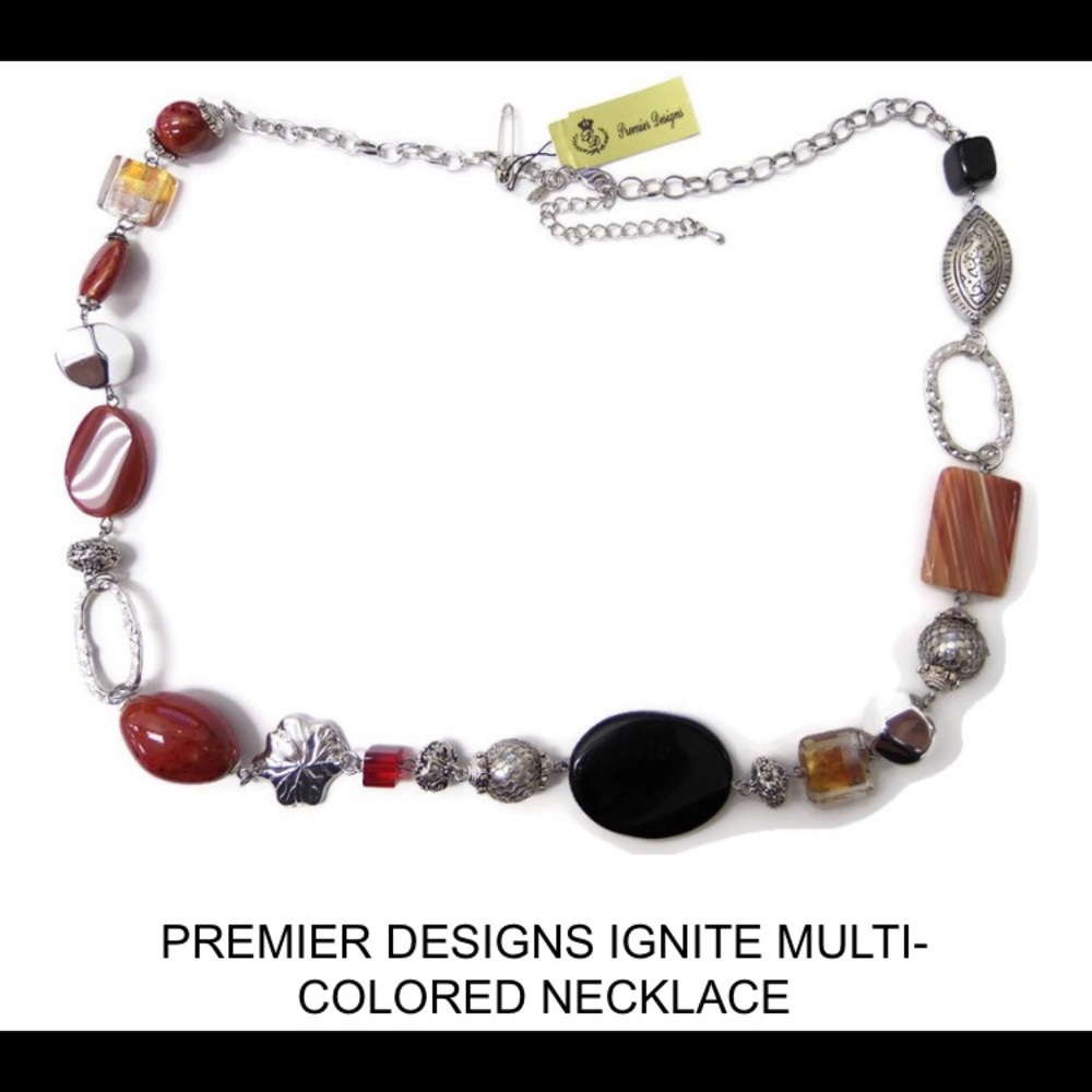 Premier Designs “Ignite” necklace multi color NWT